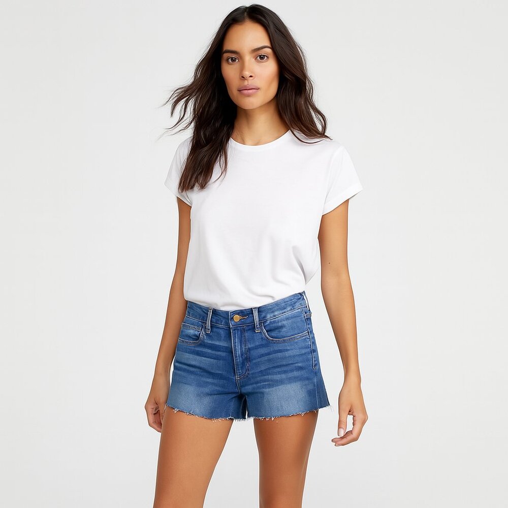 AEO Super Stretch Cutoff Jorts Denim Hi Rise Jeggings Medium Wash Size 6